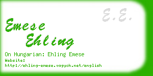 emese ehling business card